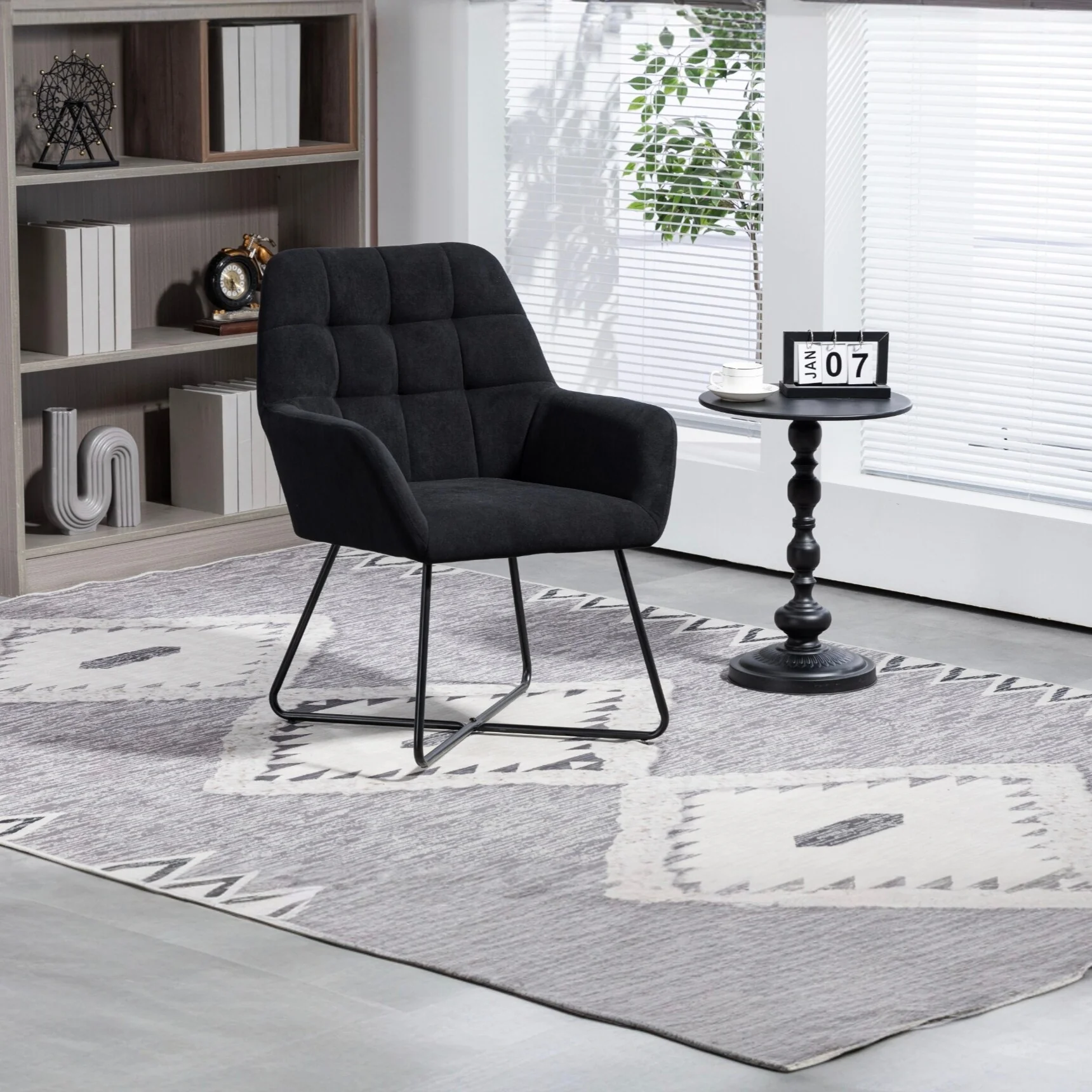 24.8 Upholstered 360° Swivel Desk Chair with Adjustable Foot