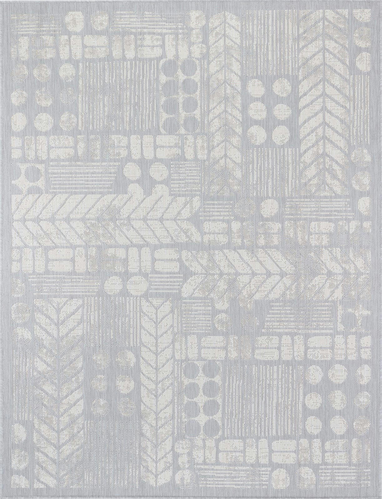 SALLY - Tapis d'Extérieur/Intérieur Gris/Ivoire 160x213