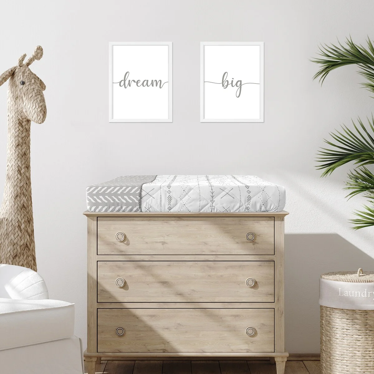 Sweet Jojo Designs Grey White Boho Tribal Herringbone Arrow Gray Woodland Forest Friends Unisex Boy or Girl Changing Pad Cover