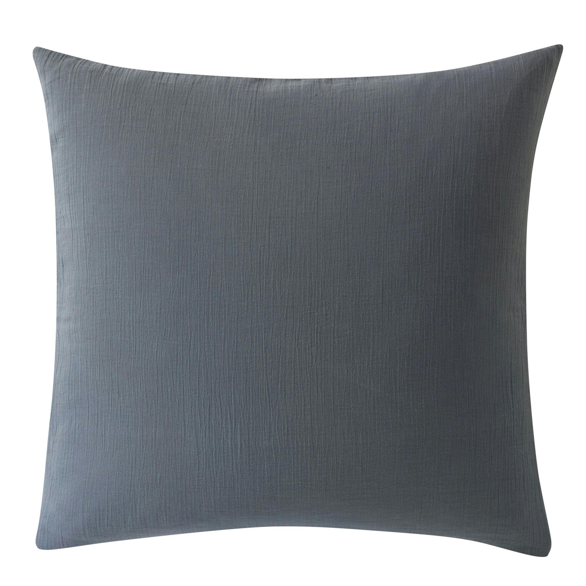 DOUBLE GAZE - Taie sac 65x65 gris anthracite en coton