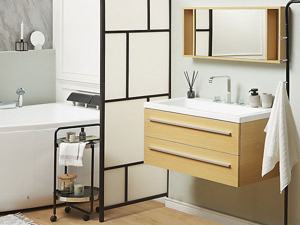 Ensemble de meubles de salle de bain ALMERIA 101 cm 48 cm 48 cm Beige