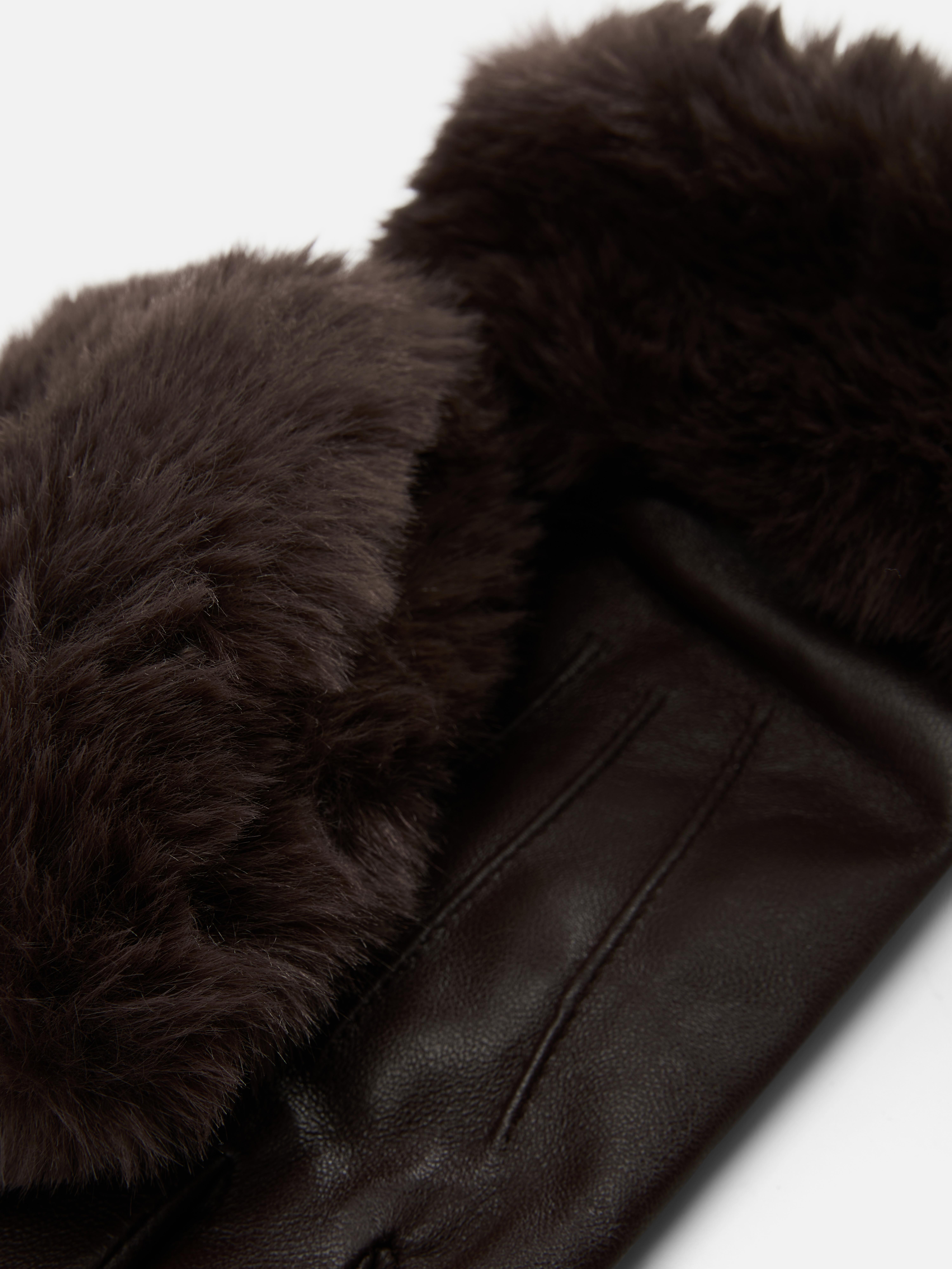 Paula Echevarría Faux Fur Trim Gloves