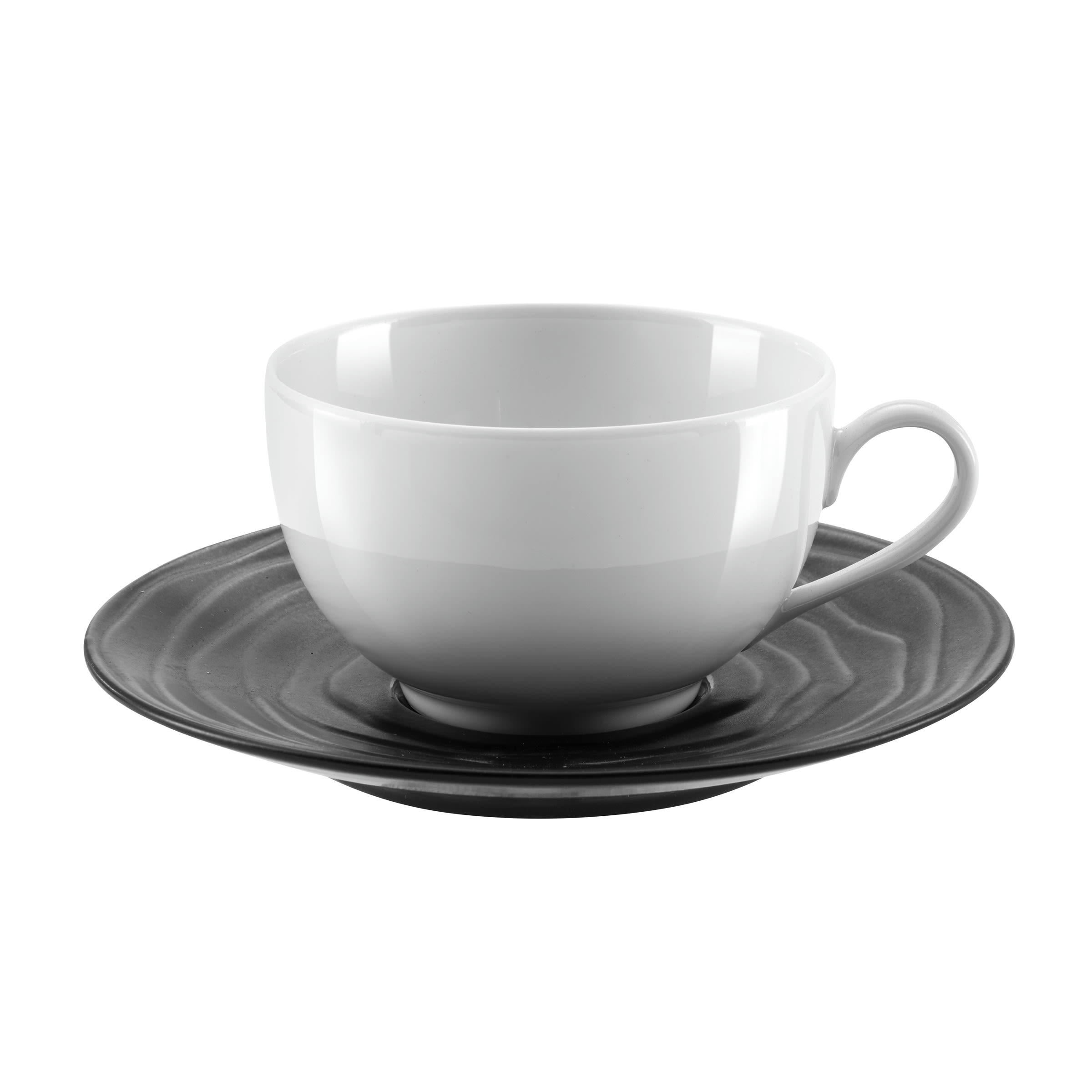 ESCALE NOIR - Tasse et soucoupe à thé - Lot de 6
