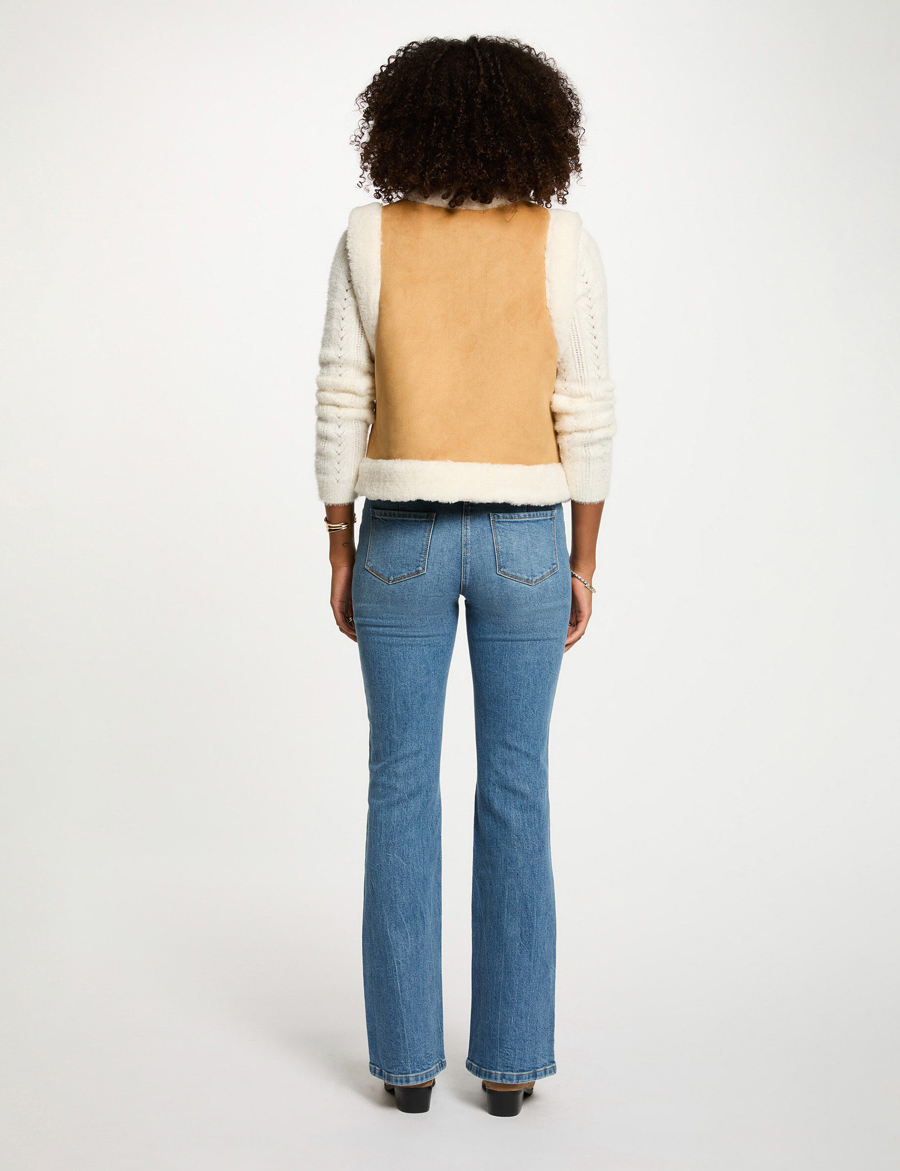 Sleeveless Straight Jacket Camel Women