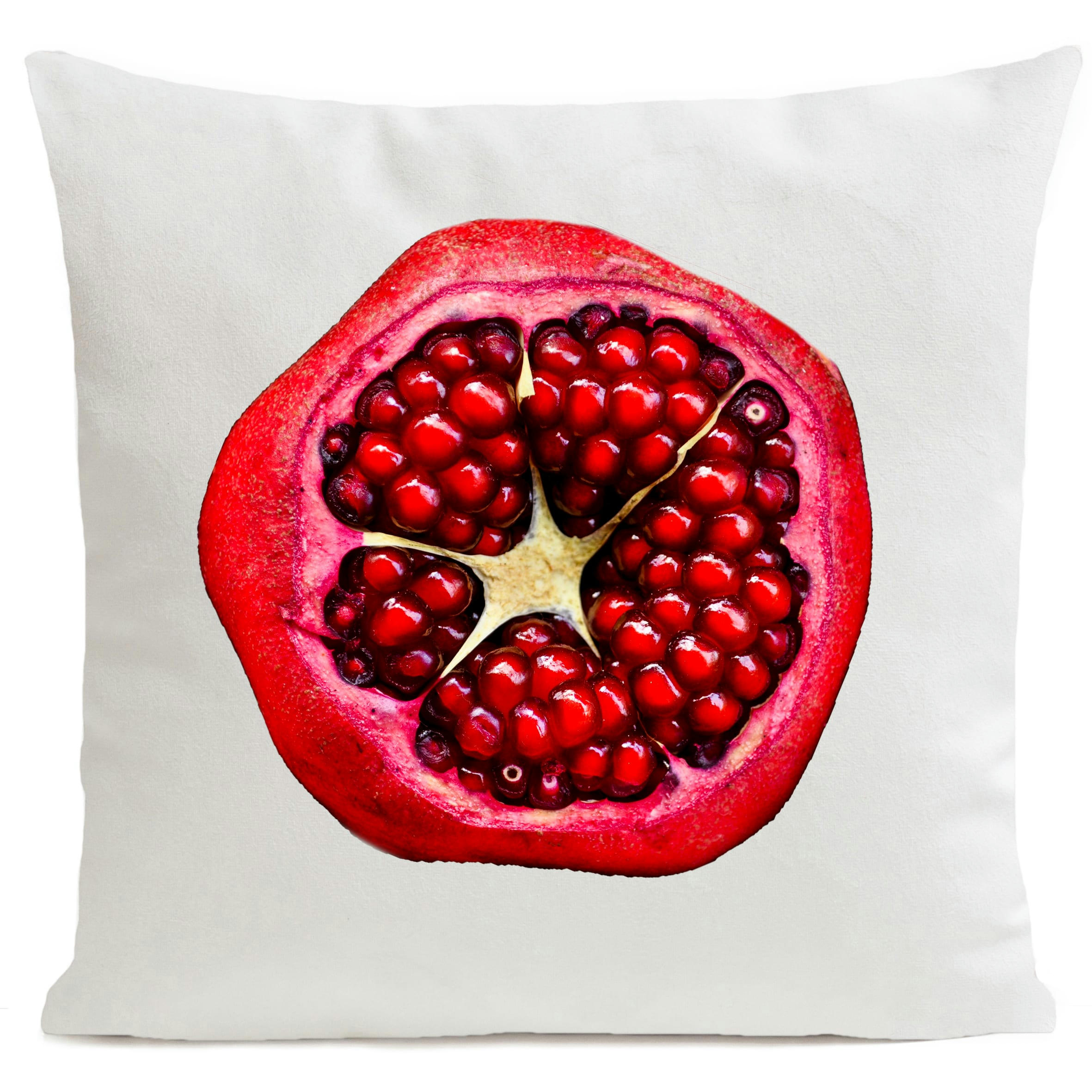 - Coussin fruit végétal grenade suédine blanc 40x40cm