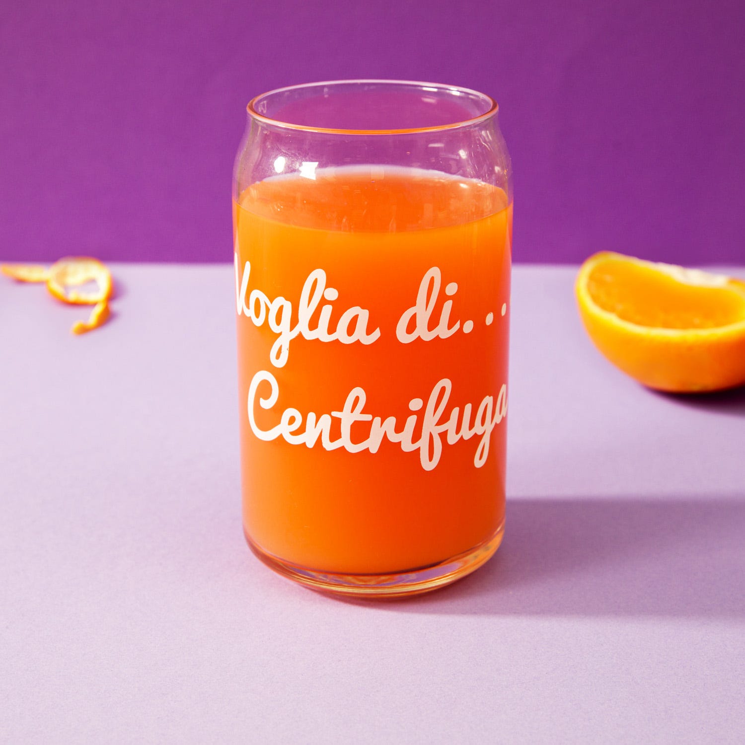 Bicchiere bibita in vetro scritta Voglia di centrifuga 470 ml