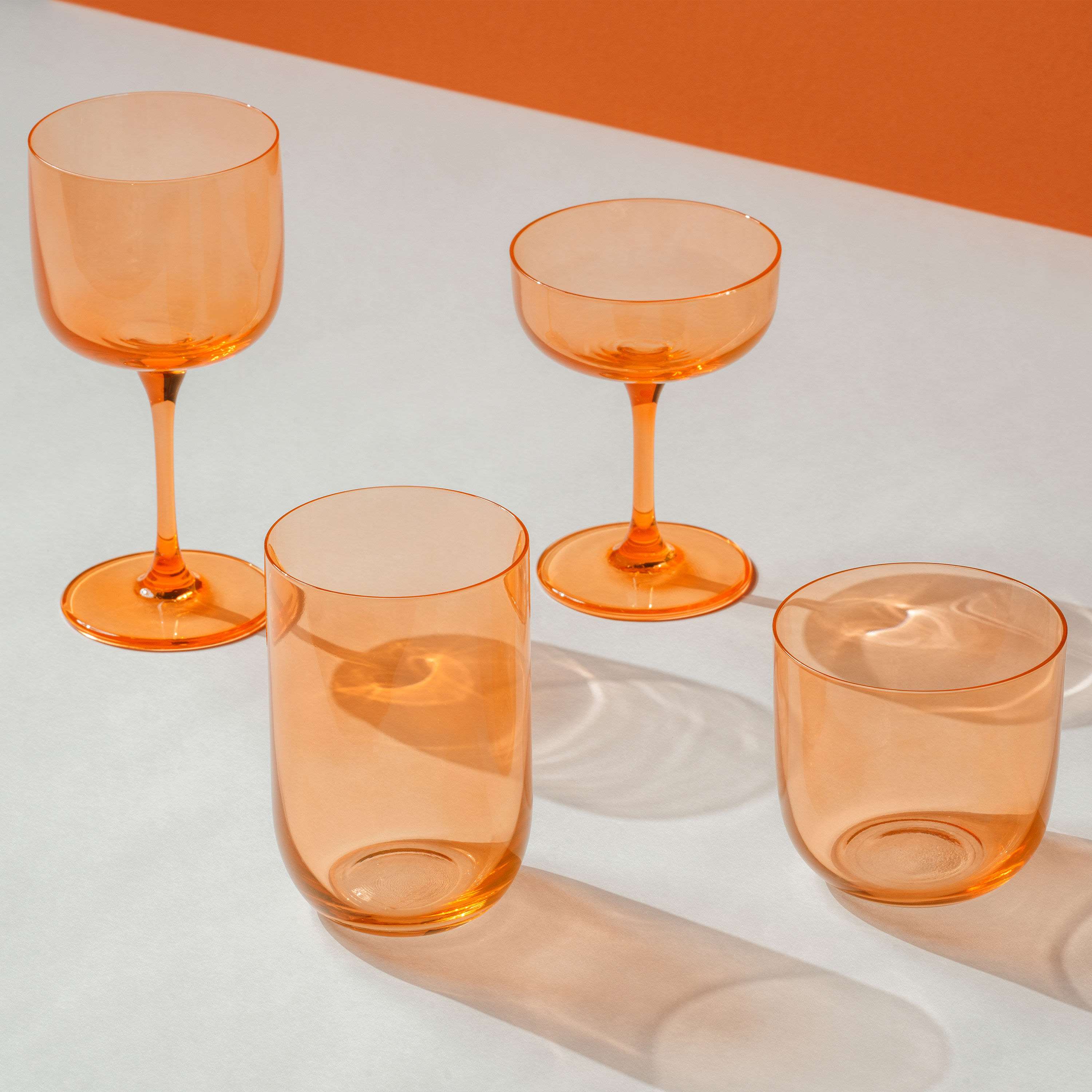 Like Glass Champagne coupe glass - Orange, 4.1 oz