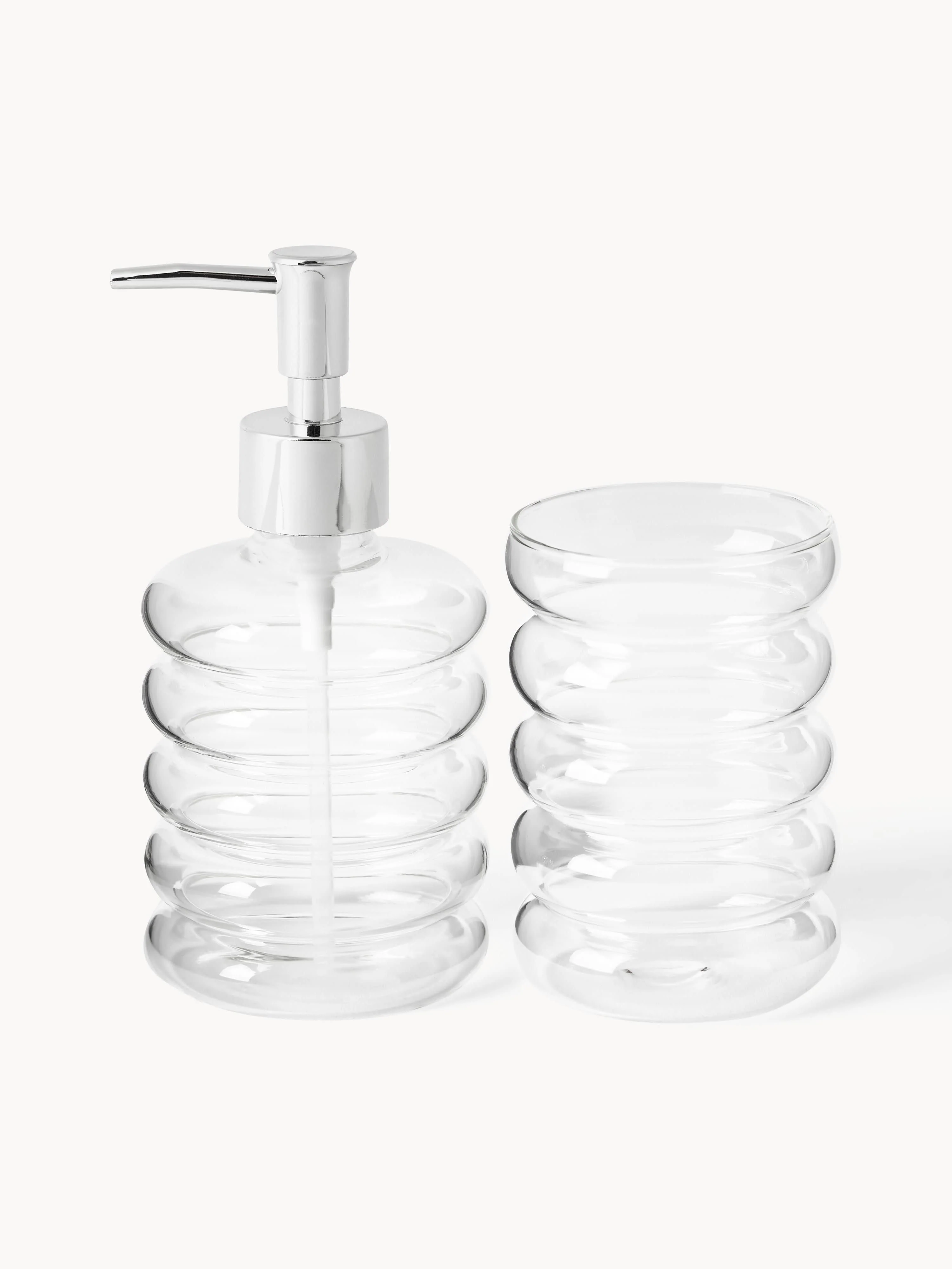 Mundgeblasene Bad-Accessoires Bubbly, 2er-Set