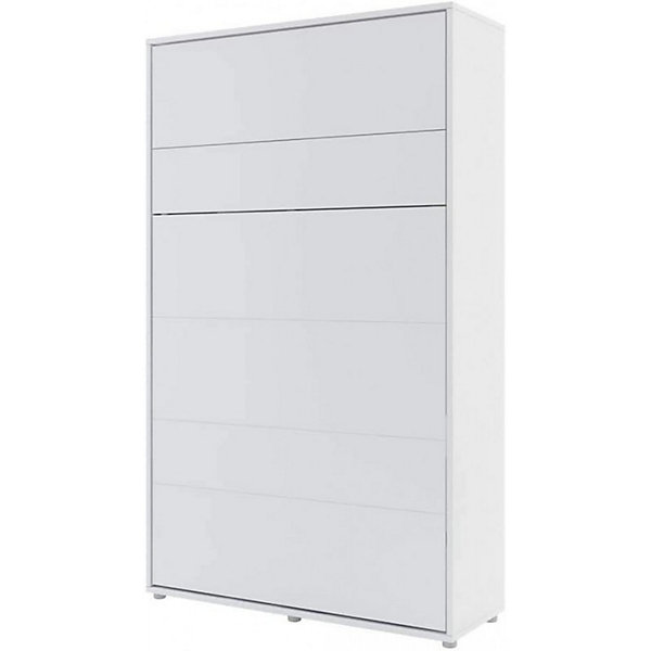 Lenart Armoire Lit escamotable  2 Placards Vertical 180x200cm blanc mat Lit Mural Consus