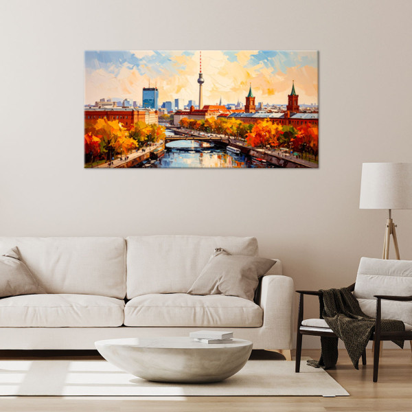 Feeby Obraz na płótnie do salonu biura, Panorama Berlina Miasto 80x40