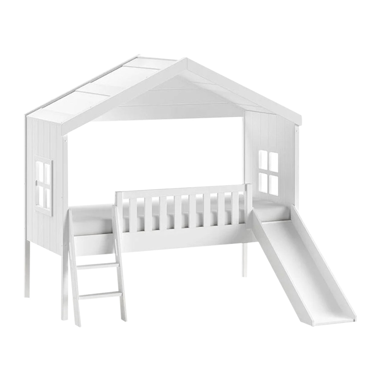 Vipack Housebed Huisbed met Glijbaan 90 x 200 - Wit