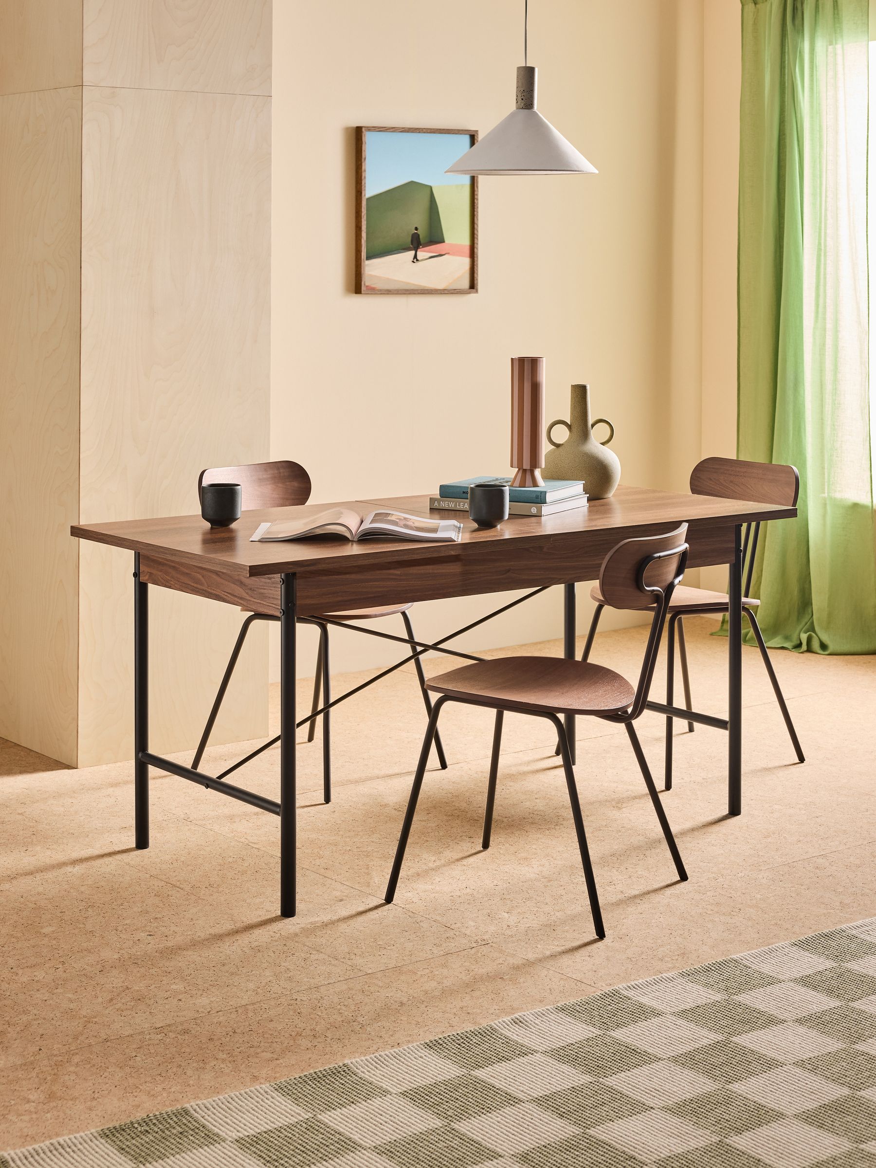 Blaze 6 To 8 Seater Rectangular Dining Table in Dark Walnut Effect