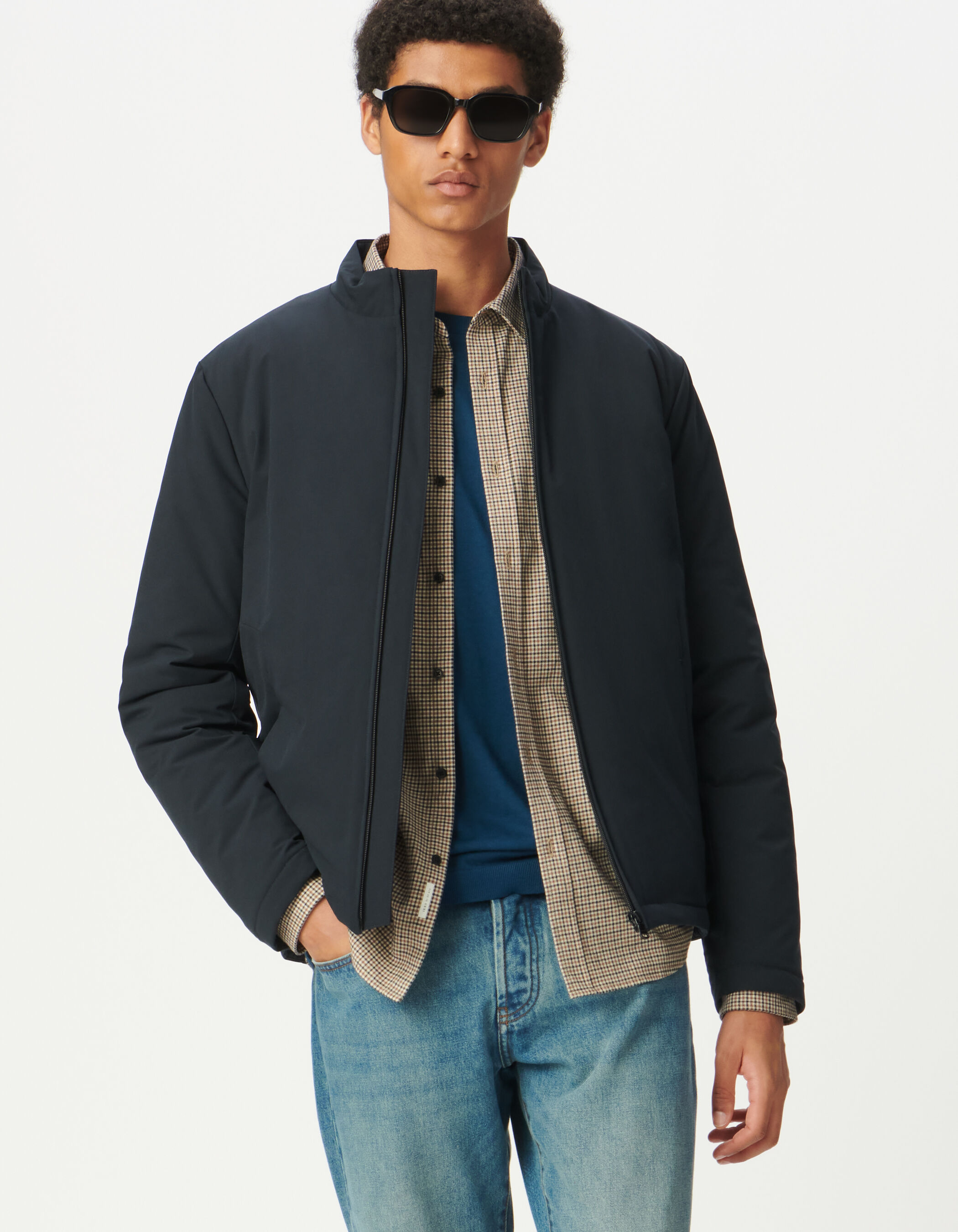 Sous-doudoune noire col montant Homme