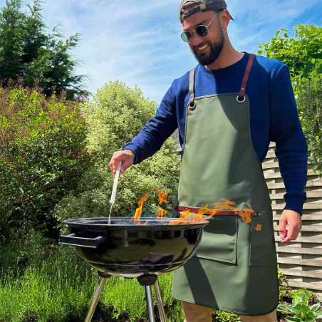 Tablier barbecue n°707 Kaki imperméable en PU - Alaskan Maker