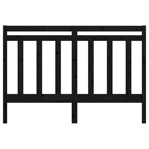 NNEVL Bed Headboard Black 141x4x100 cm Solid Wood Pine