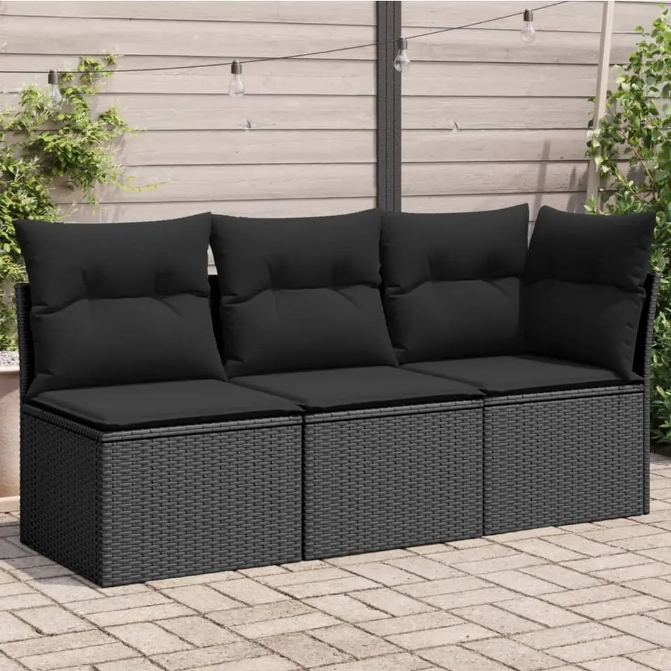 vidaXL - Tuinbank - Zwart - Poly rattan