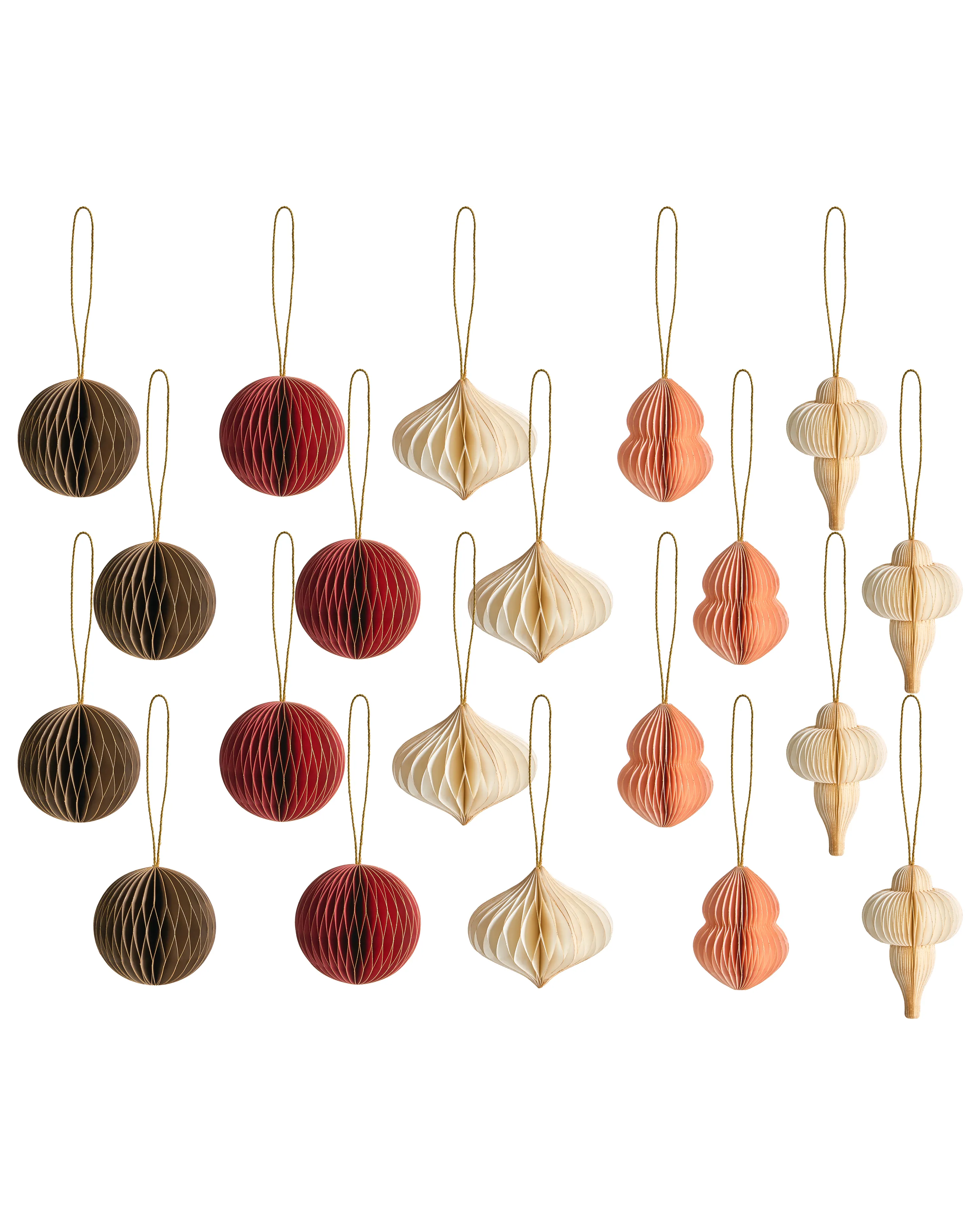 Set of 20 Christmas Tree Ornaments STORA Paper Multicolour