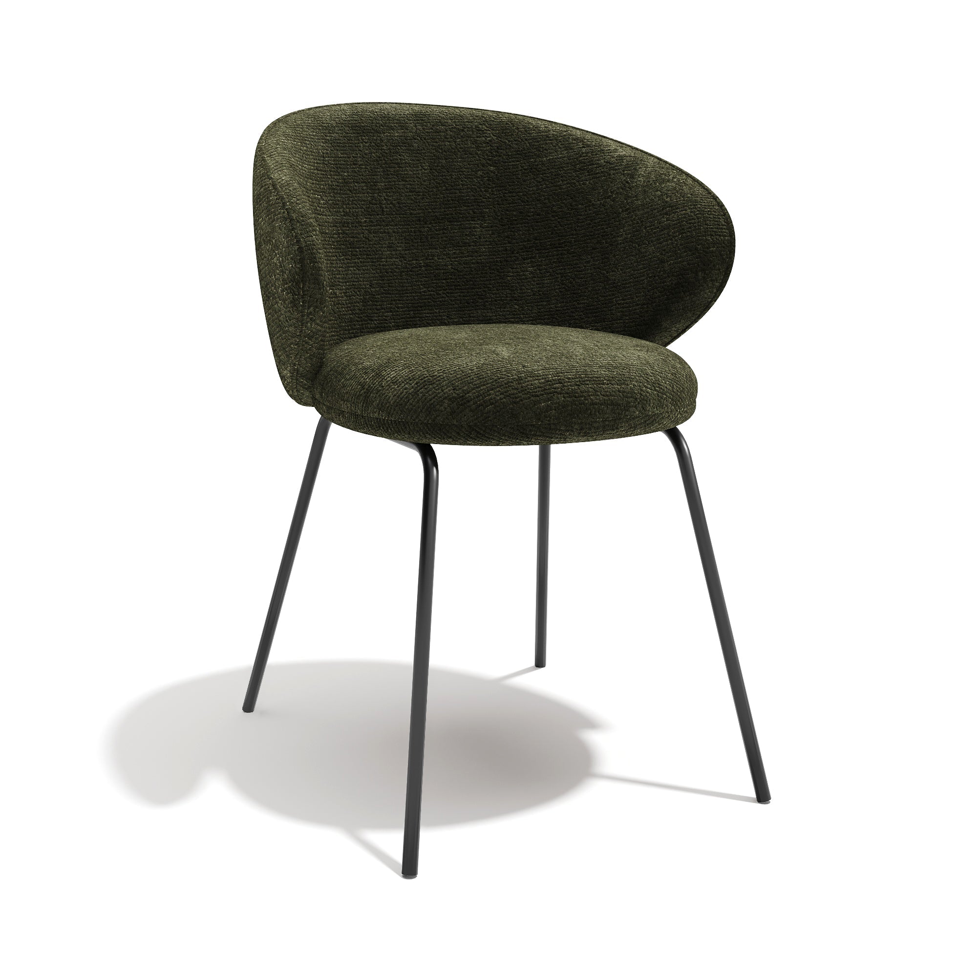 Sia Home - Set van 2 stoelen LUNA - fluweel met structuur khaki 53.5cm