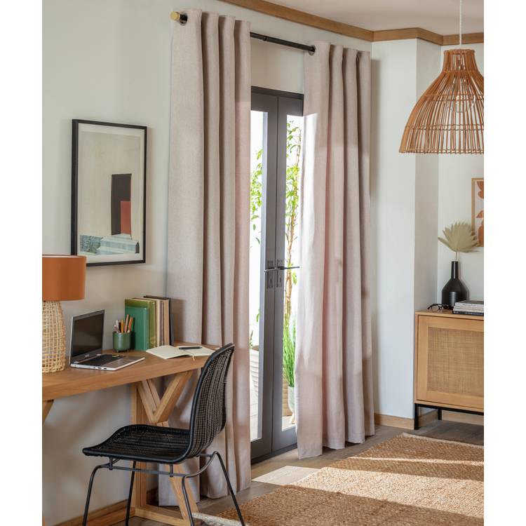 Habitat Brushed Eyelet Curtains - Oatmeal - 117x183cm