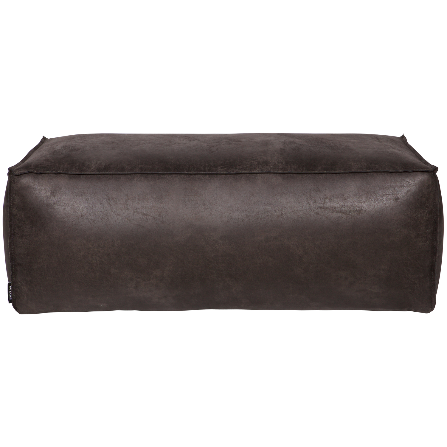 WOOOD poef Rodeo - Recycle Leer - Zwart - 43x120x60