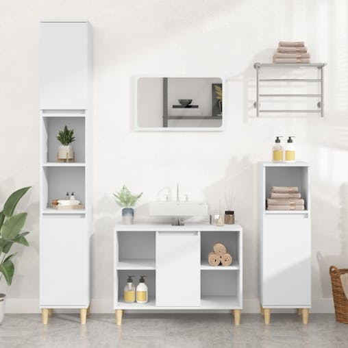 NNEVL Sink Cabinet White 80x33x60 cm Engineered Wood