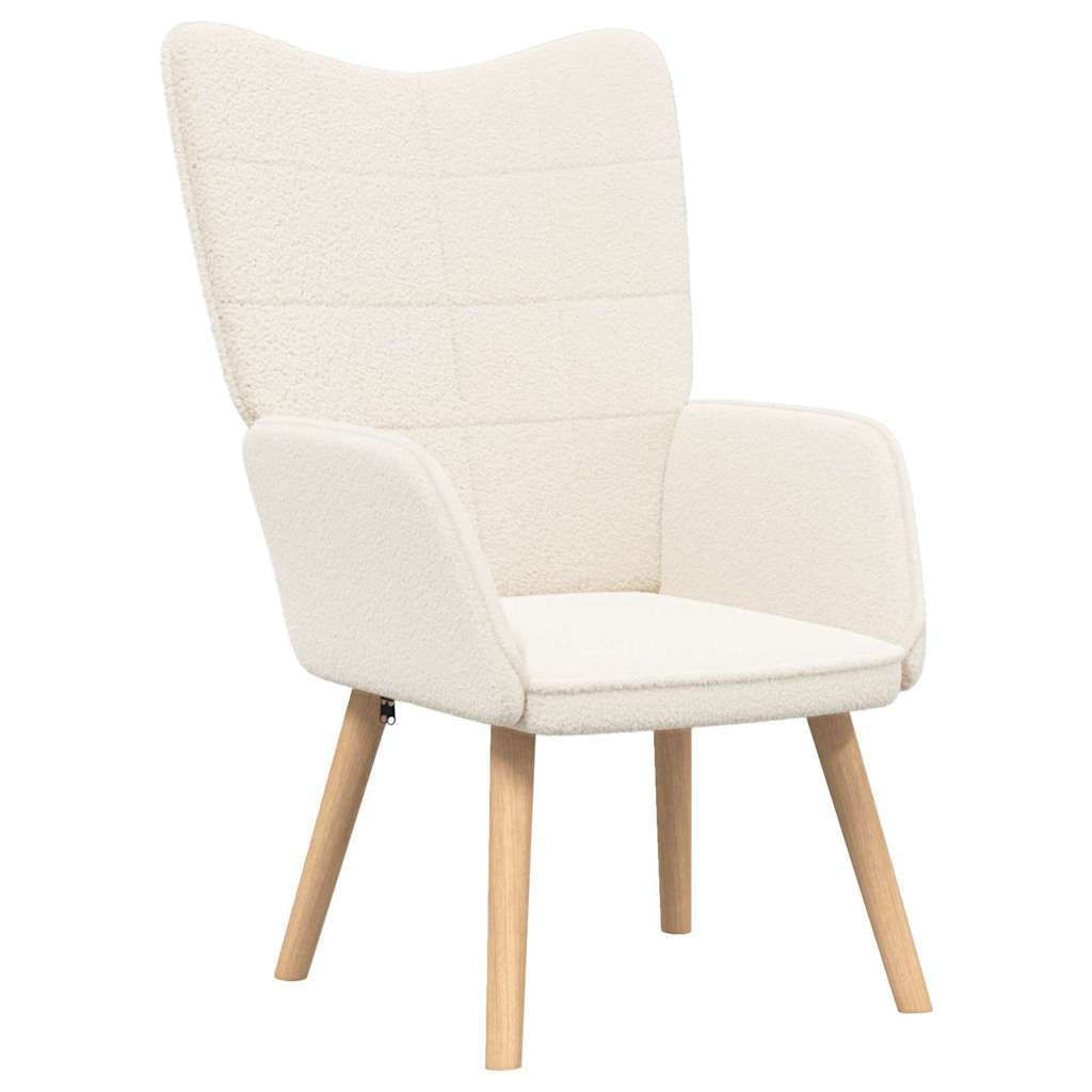 Fotel Wypoczynkowy Kremowy Tapicerowany Do Salonu Pokoju 62 x 67 x 95.5 cm