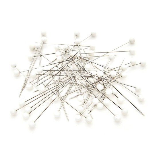 Hemline Gold White Plastic Head Pins 38mm 60 Pack
