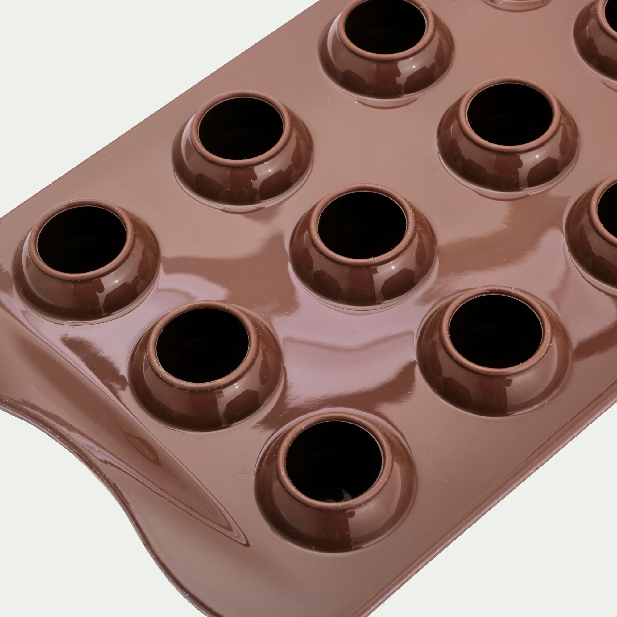 SILIKOMART - Lot de 15 moules ronds en silicone platinium - marron