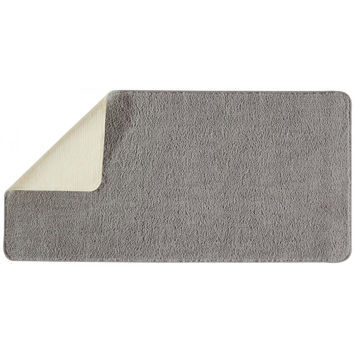 POLYNESIE - Tapis de bain en polyester uni gris 60x120cm
