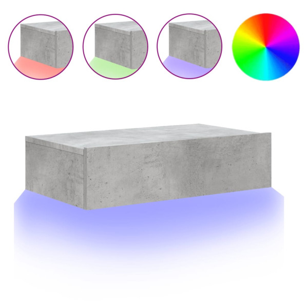 Szafka telewizyjna z LED szarość betonu 60x35x15.5 cm