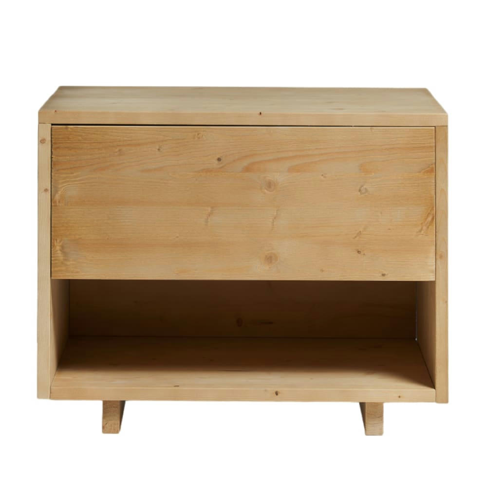 GINA - Table de chevet avec tiroir en bois en couleur marron clair