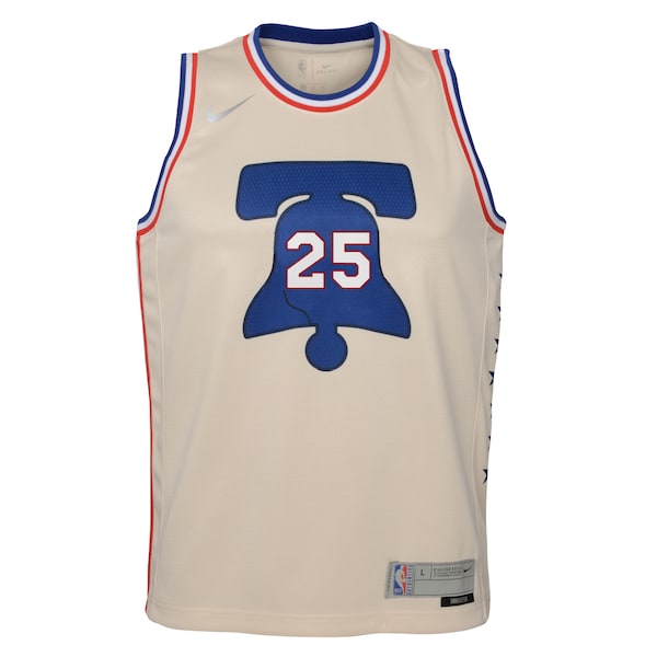 Ben Simmons Philadelphia 76ers Nike Youth 2020/21 Swingman Player Jersey Cream - Earned Edition