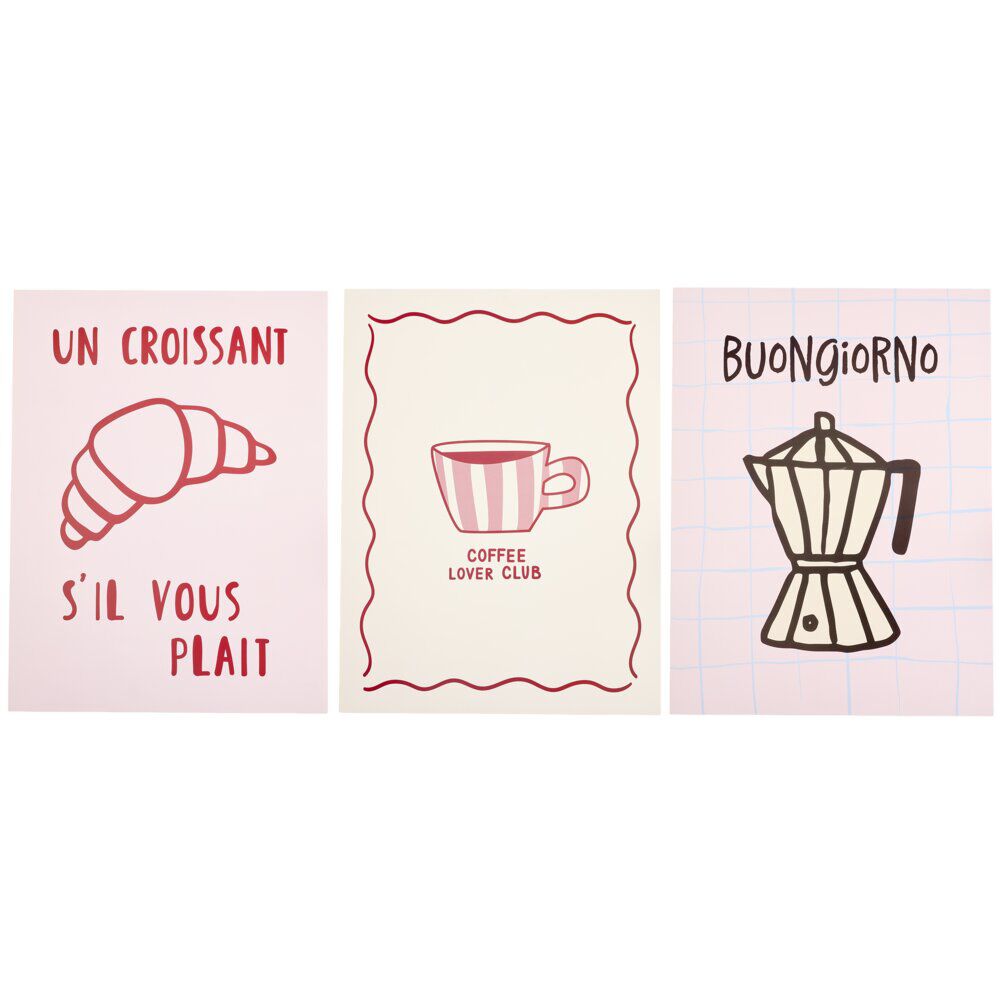 Affiche pop art x3 papier 50x70cm (3 modèles)