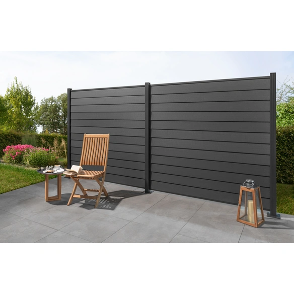 Steckzaunsystem »Turino«, BxH: 179 x 90 cm, 6er-Set, Schwedenprofil, anthrazit