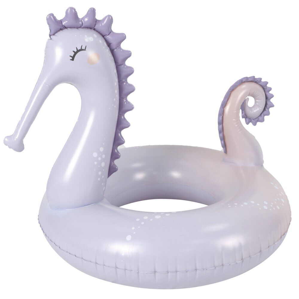 Bouée ronde tête d'hippocampe en plastique gris L101xH86cm