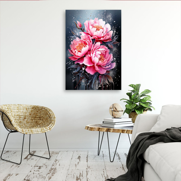 Feeby Obraz na płótnie, Piwonie Różowe Kwiaty 40x60