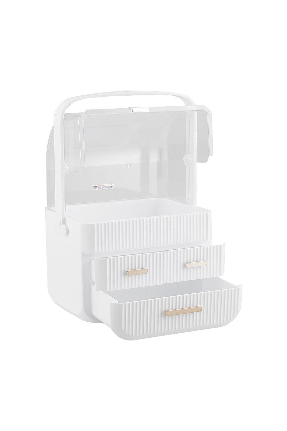 H&O Direct Dust-Proof Table Top Transparent Cosmetics Storage Box