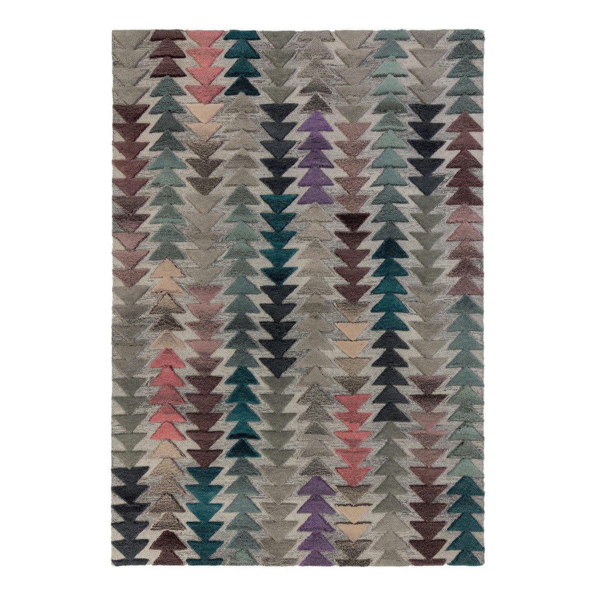 ARCHER - Tapis géométrique design en laine multicolore 120x170