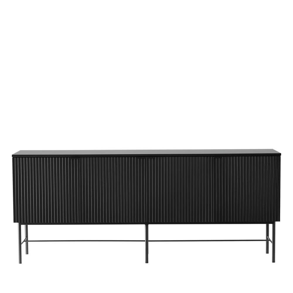 MOLLY - Buffet 4 portes en bois et métal L180cm noir