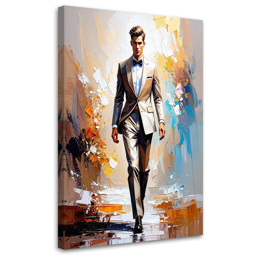 Feeby Obraz do salonu sypialni, Mężczyzna w garniturze 40x60