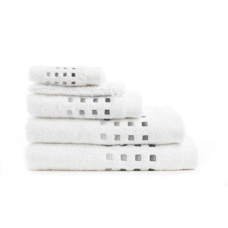 PURE SQUARE - Gant de toilette en Coton Blanc 16x21 cm