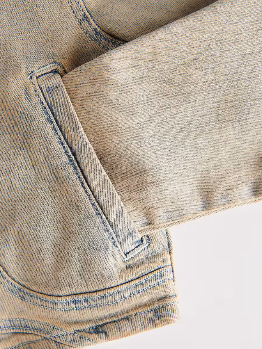 Denim Jacket With Dirty Wash Effect