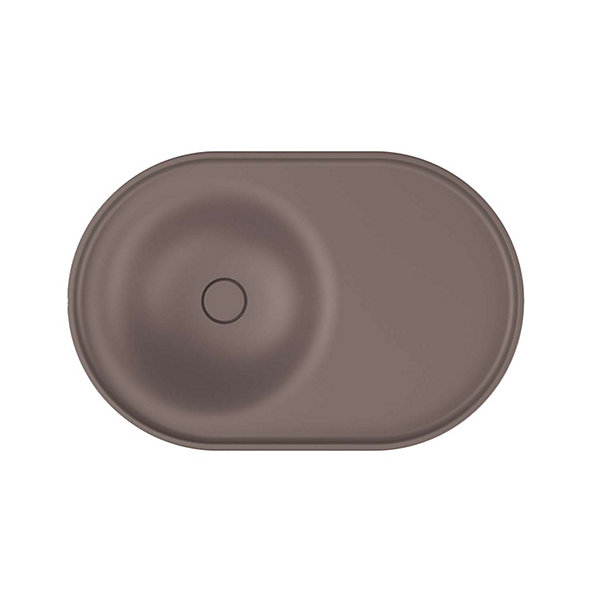 Lavabo semi-encastré POALGI résine Wraitom 64x14,5x42 cm marron tundra série DAL