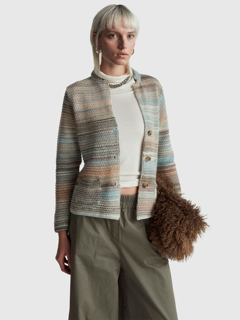 Multicolor knit jacket