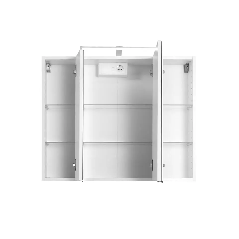 Spiegelkast Bobbi 90cm model 2 3 deuren & ledverlichting - wit