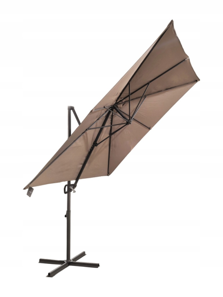 Duży solidny rozkładany regulowany parasol ogrodowy 300cm Austin beżowy