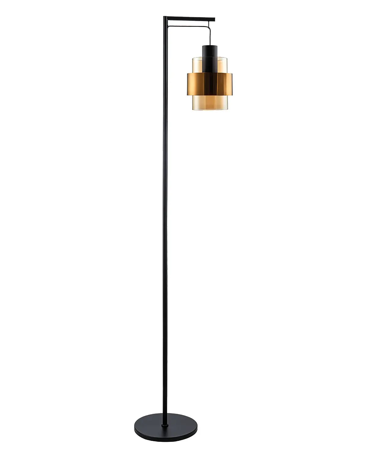 Freelight vloerlamp Chiasso - 1 lichts - 28 x 170  cm - zwart goud