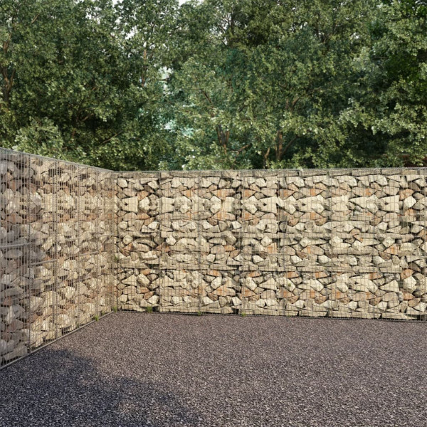 Kosz Gabionowy Ogrodzenie Płot Ściana Gabionowa Stal 600x30x200 cm Srebrny