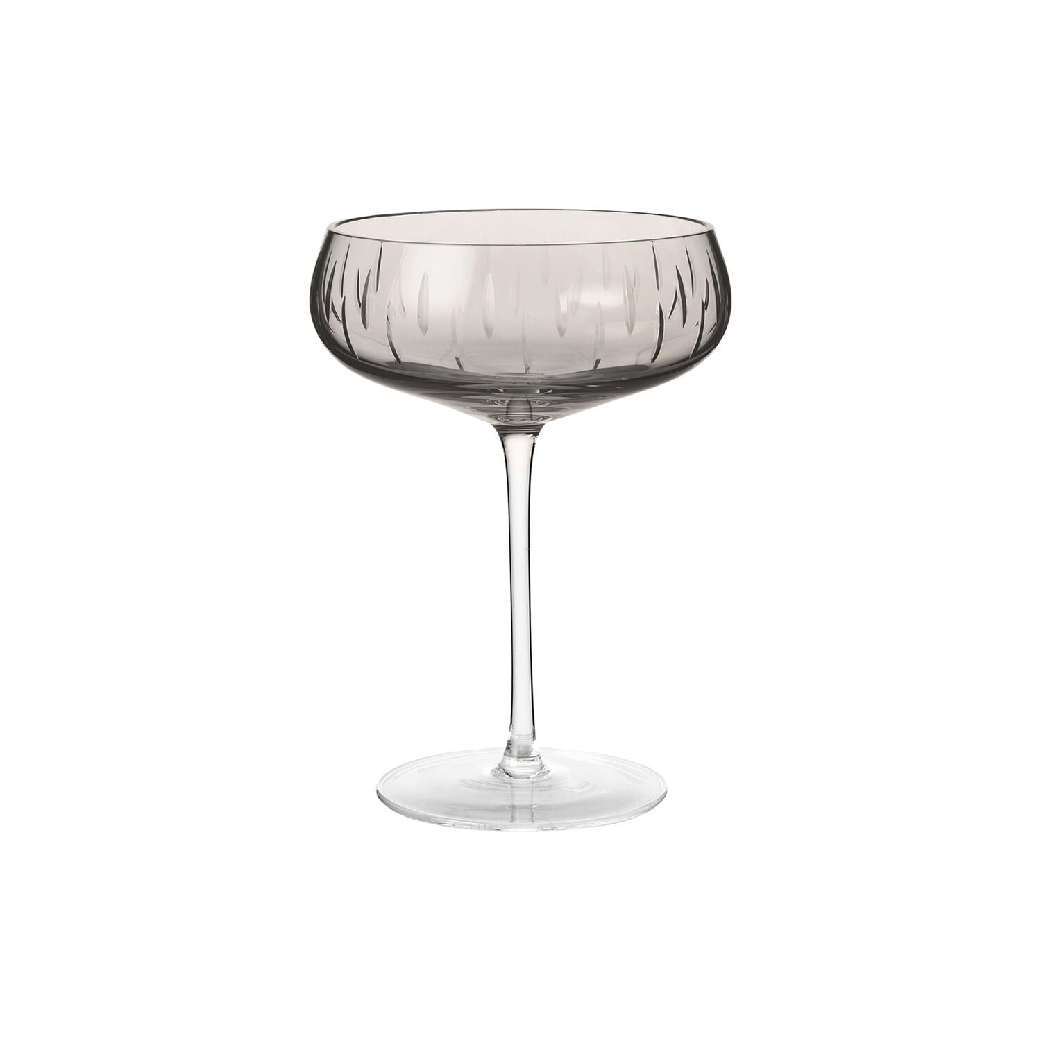 Crystal champagne coupe, smoke