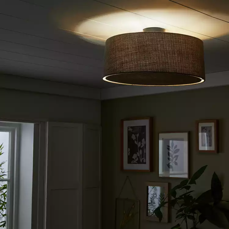 Habitat Metal Flush Ceiling Light - Black & Grey